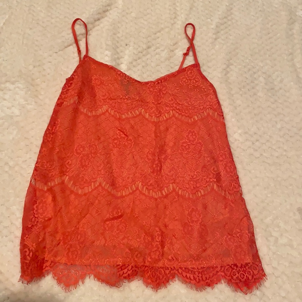 Maurices Coral Pink Tank Top Size XS Lace
